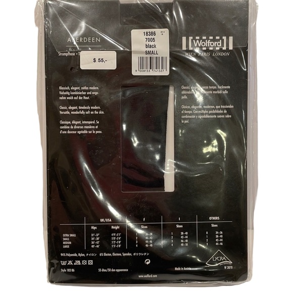 Wolford “Aberdeen” black hose in size small..NWT - Picture 2 of 5